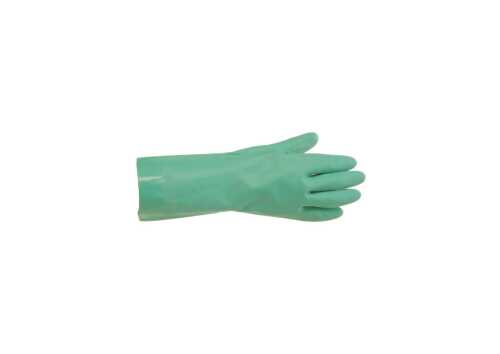 Nitrile glove, green. Chemical resistant. For cleaning.  32 cm